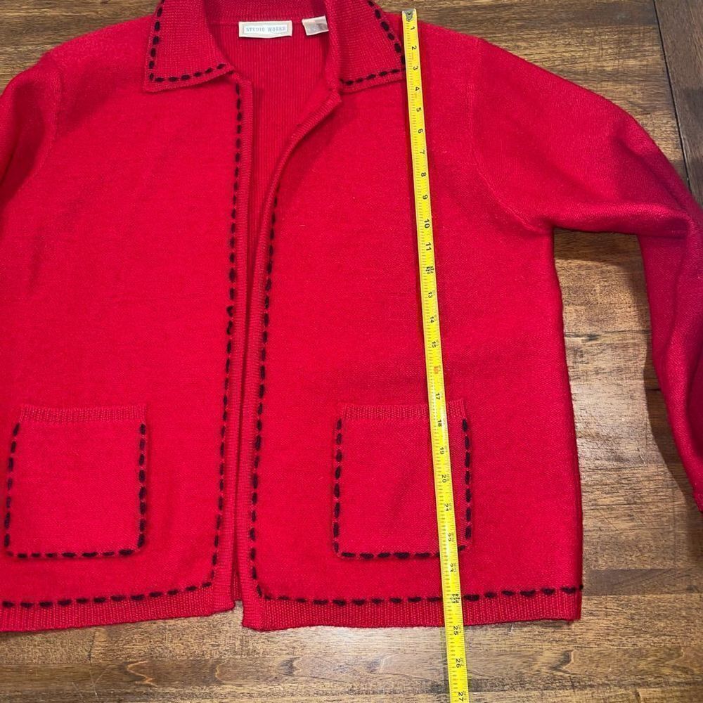 Studio Works 100% Wool Open Front Sweater - Picture 5 of 7